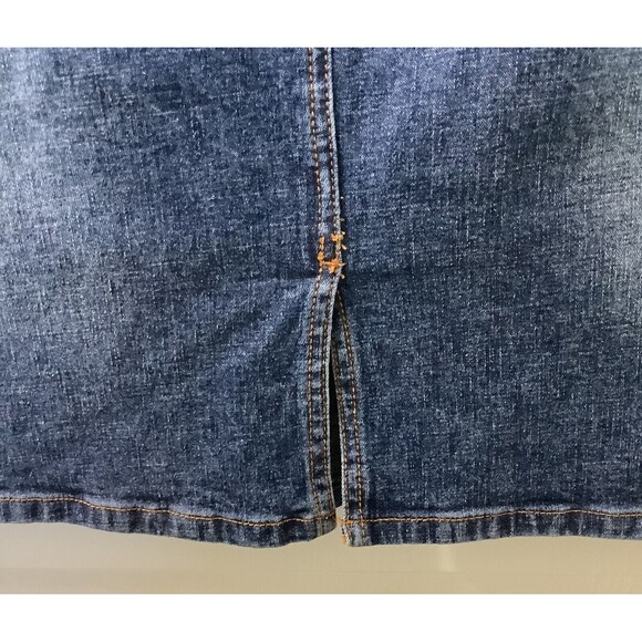 Route 66 Skirt Womens 8 Jean Denim Stretch 5 Pocket Vent Blue Vintage - Picture 6 of 9